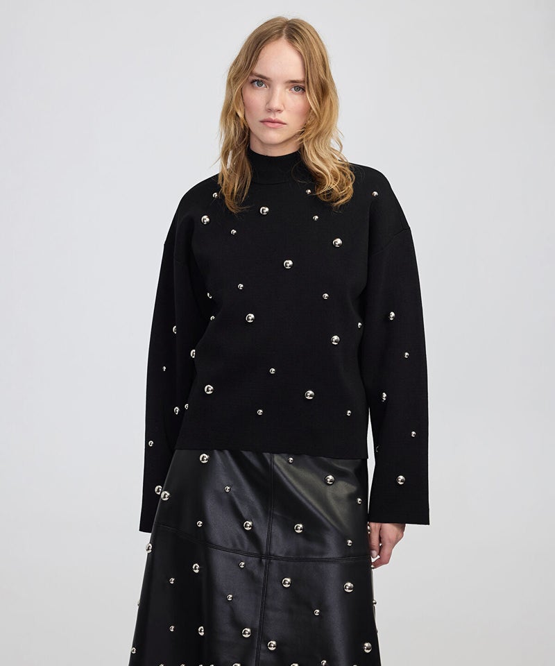 Ipekyol Stud-Embellished Knit Sweater - Image 1