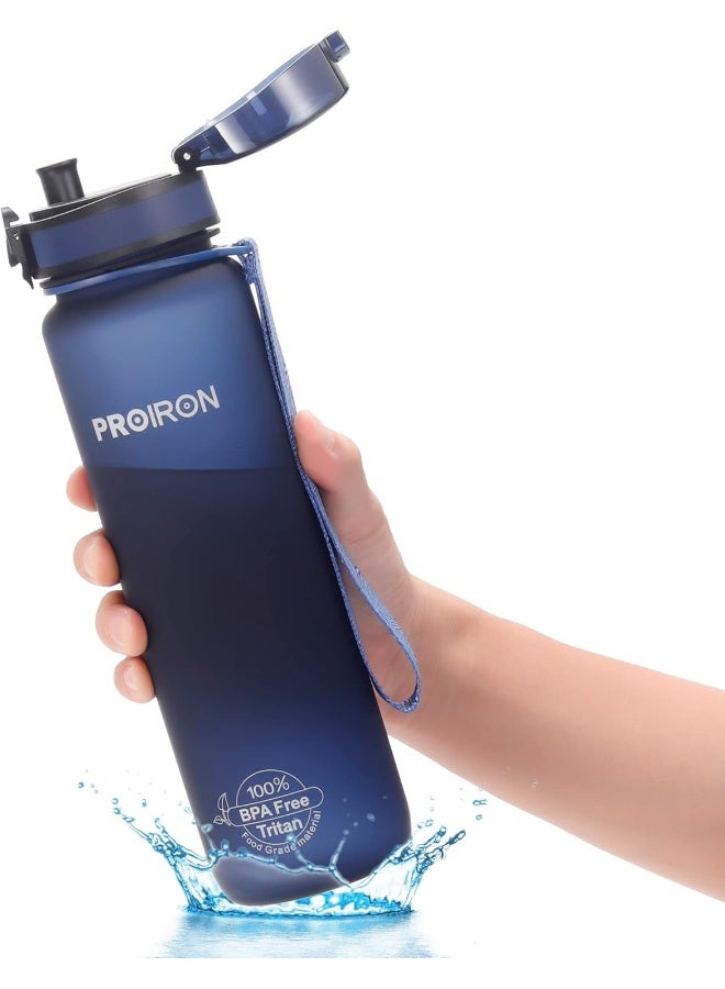 PROIRON Water Bottle 0.5L/1L Leak-Proof Drink Bottle BPA Free USA Tritan Material Gym Bottle with Protein Shaker, Flip Top Lid & Removable Strainer for Fitness Cycling, Gym Camping Outdoor Sports - Image 1