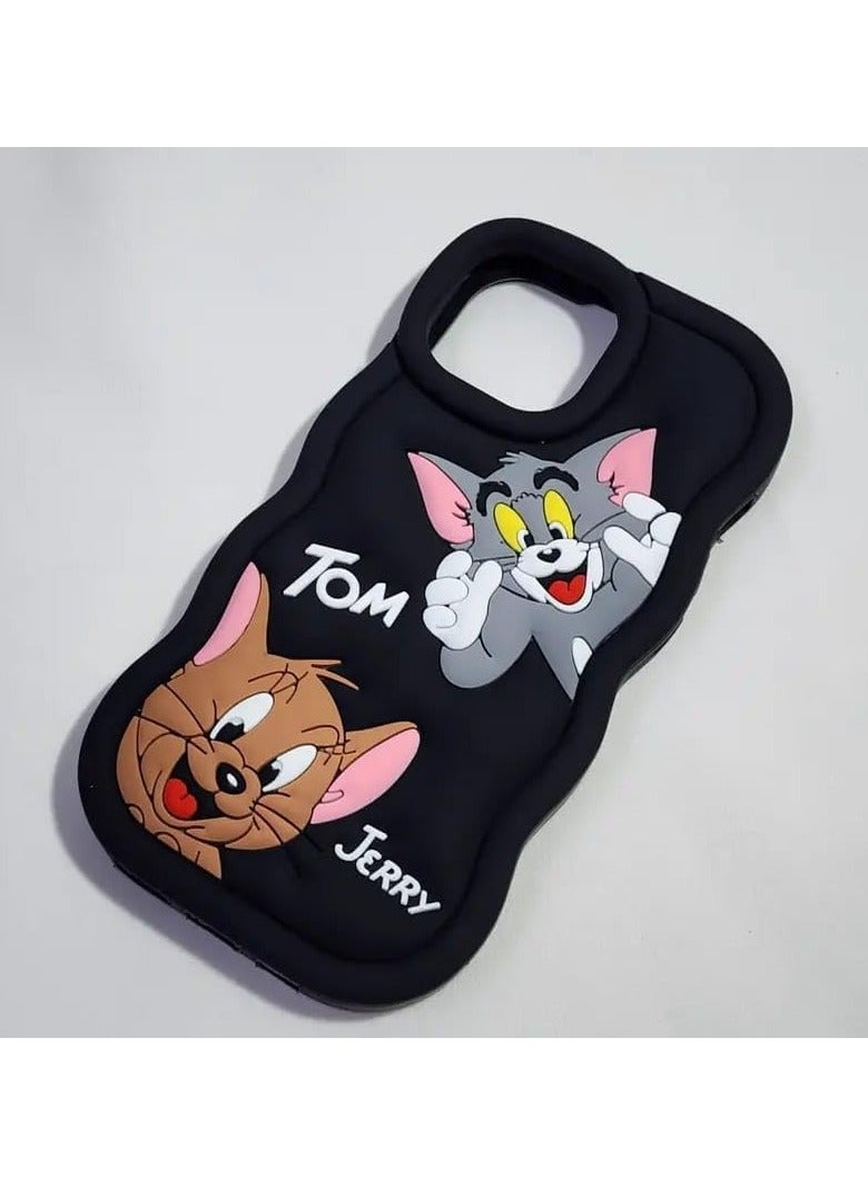 Raxoom For iPhone 14 Pro Max Cover Case with Camera Protection Cute 3D Soft Silicone Protective Design Back Cover Silicone Black  - Image 2