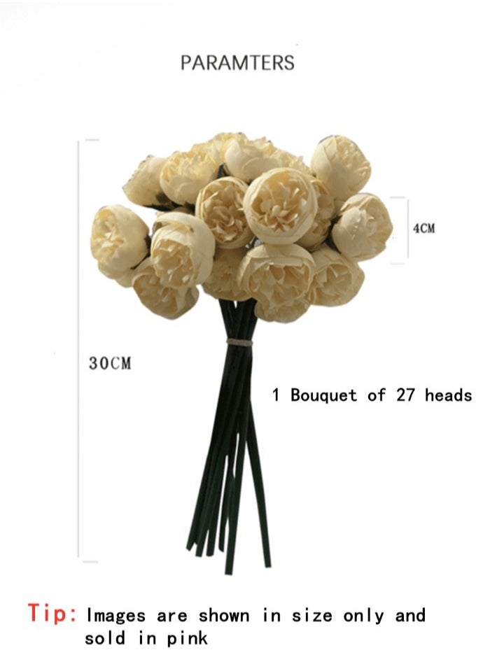 Kutis - 1-Bundle Artificial Little Rose Bouquet/Simulation Rose Bouquet Suitable for Home Living Room Bedroom Dining Room Party Decoration 30 cm - Image 1