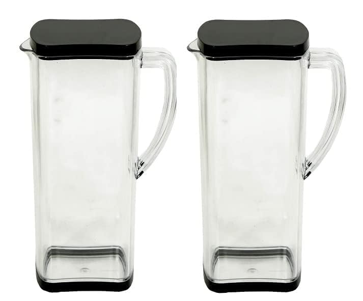 KD ZONE KD ZONE 2 Liter Water jug with Lid for Juice iced Tea Pitcher Carafe Heavy Plastic JUG Wine Milk and Beverage Set of 2 - Image 1
