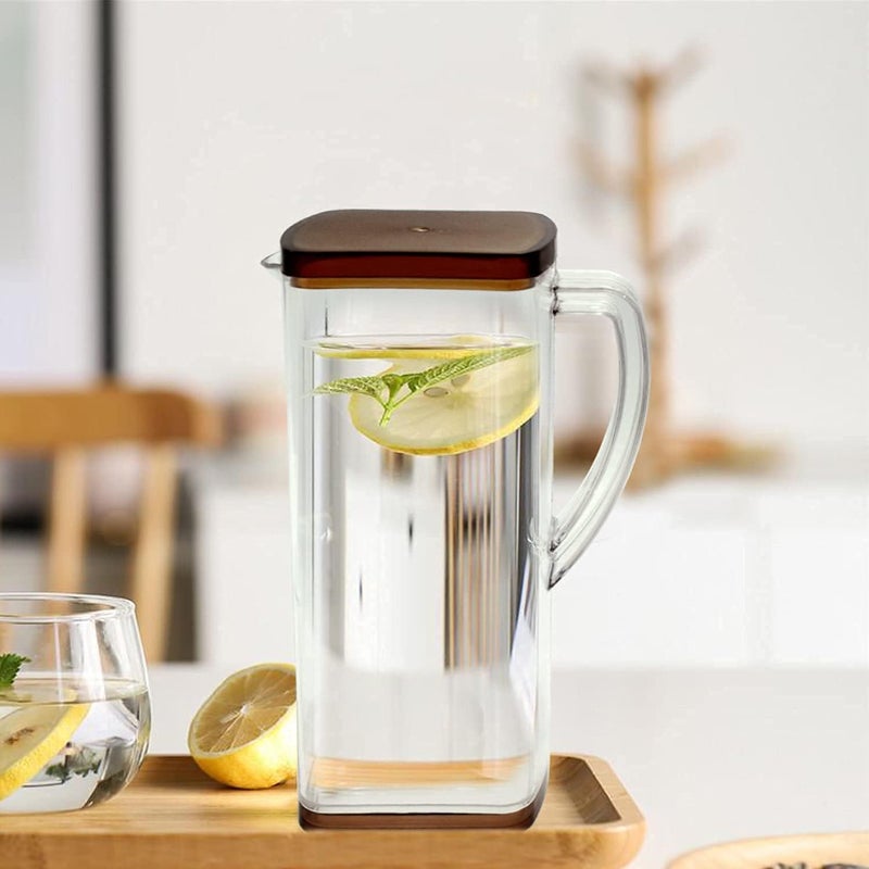 KD ZONE KD ZONE 2 Liter Water jug with Lid for Juice iced Tea Pitcher Carafe Heavy Plastic JUG Wine Milk and Beverage Set of 2 - Image 5