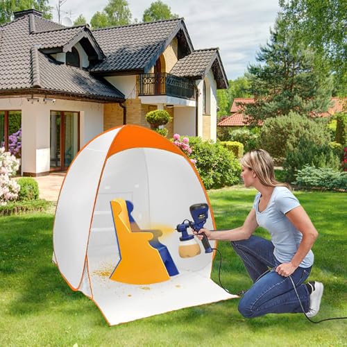 Bofoho Paint Spray Booth Tent - Portable and Foldable Spray Paint Booth Tool with Vents, Tool for Small DIY Painting, Pop-up, Windproof, Easy-to-Clean Paint Station (Orange) - Image 2