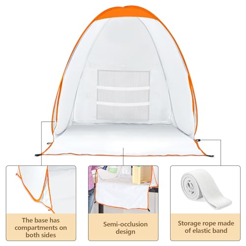 Bofoho Paint Spray Booth Tent - Portable and Foldable Spray Paint Booth Tool with Vents, Tool for Small DIY Painting, Pop-up, Windproof, Easy-to-Clean Paint Station (Orange) - Image 3