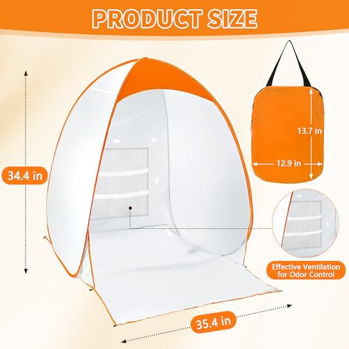 Bofoho Paint Spray Booth Tent - Portable and Foldable Spray Paint Booth Tool with Vents, Tool for Small DIY Painting, Pop-up, Windproof, Easy-to-Clean Paint Station (Orange) - Image 5