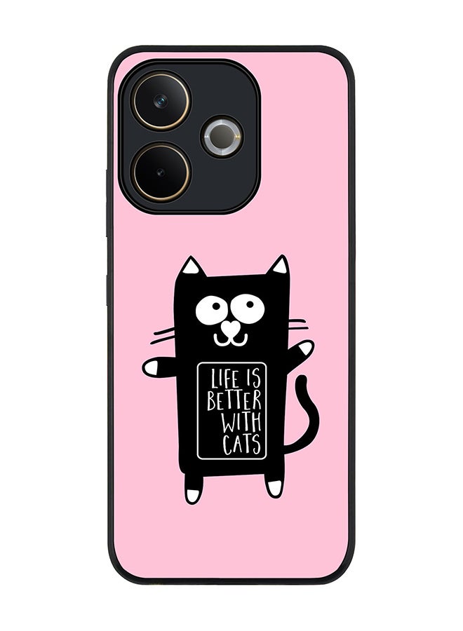 Stylizedd For Oppo A5 Pro 5G / A5 Pro 4G / 5G Case,Slim fit Camera Protection, Shockproof Thin Phone cover  - Life is better with cats - Image 1