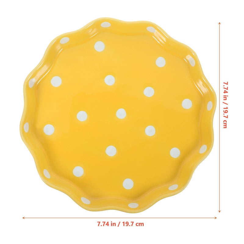 Ceramic Polka Dot Breakfast Plate Salad Dessert Plate Random Color Kitchen Use - Image 3