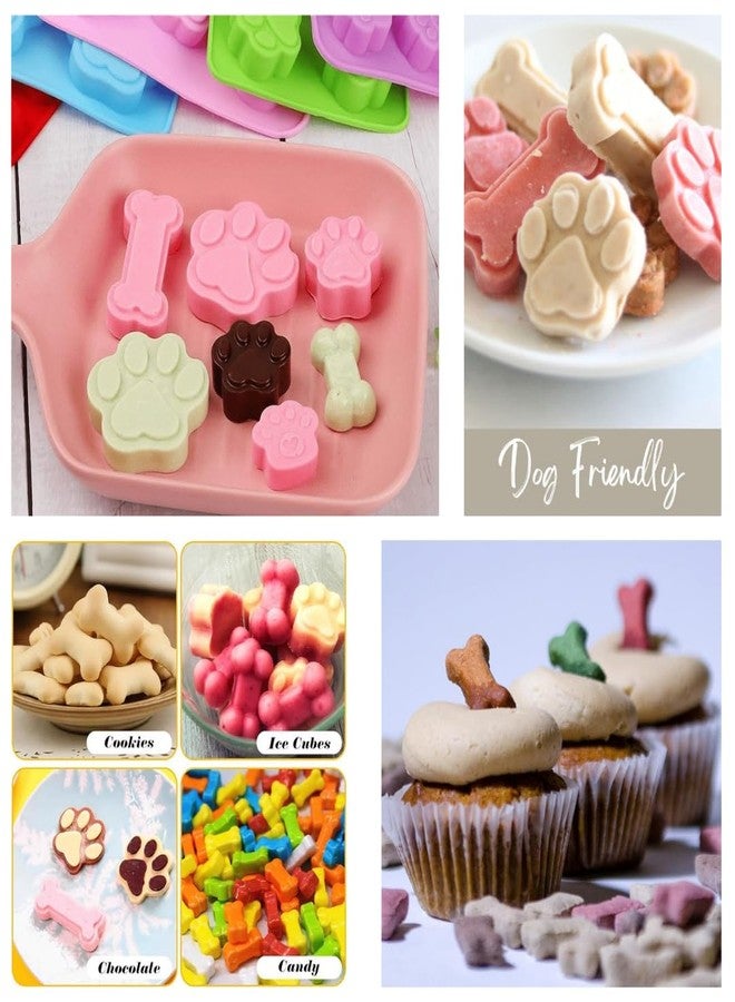 Skytail 4 Pack Puppy Dog Paw & Dog Bone Silicone Moulds Set for Baking Dog Treats Snacks Chocolate Candy Gummy Jelly Ice Cube Pet Birthday Cake Cupcake Pudding Cookie Biscuits Muffin Pan Resin Molds - Image 5