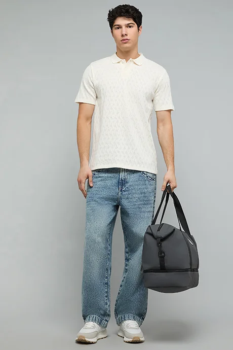 أر أند بي Jacquard Polo T-Shirt with Short Sleeves