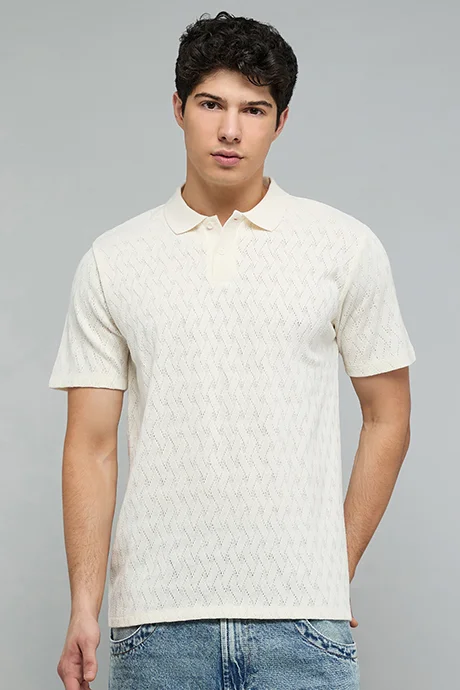 أر أند بي Jacquard Polo T-Shirt with Short Sleeves