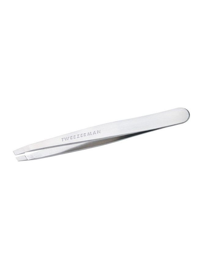 Tweezerman - Stainless Steel Slant Tweezer Eyebrow Tweezers For Women And Men (Platinum Silver) - Image 1