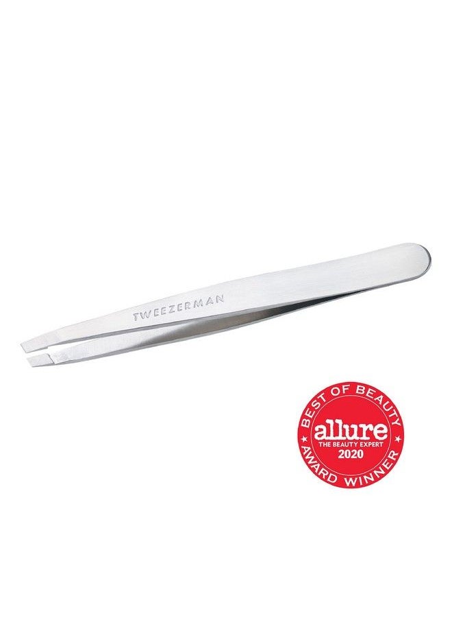 Tweezerman - Stainless Steel Slant Tweezer Eyebrow Tweezers For Women And Men (Platinum Silver) - Image 1