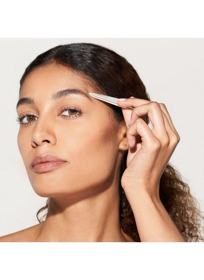 Tweezerman - Stainless Steel Slant Tweezer Eyebrow Tweezers For Women And Men (Platinum Silver) - Image 1