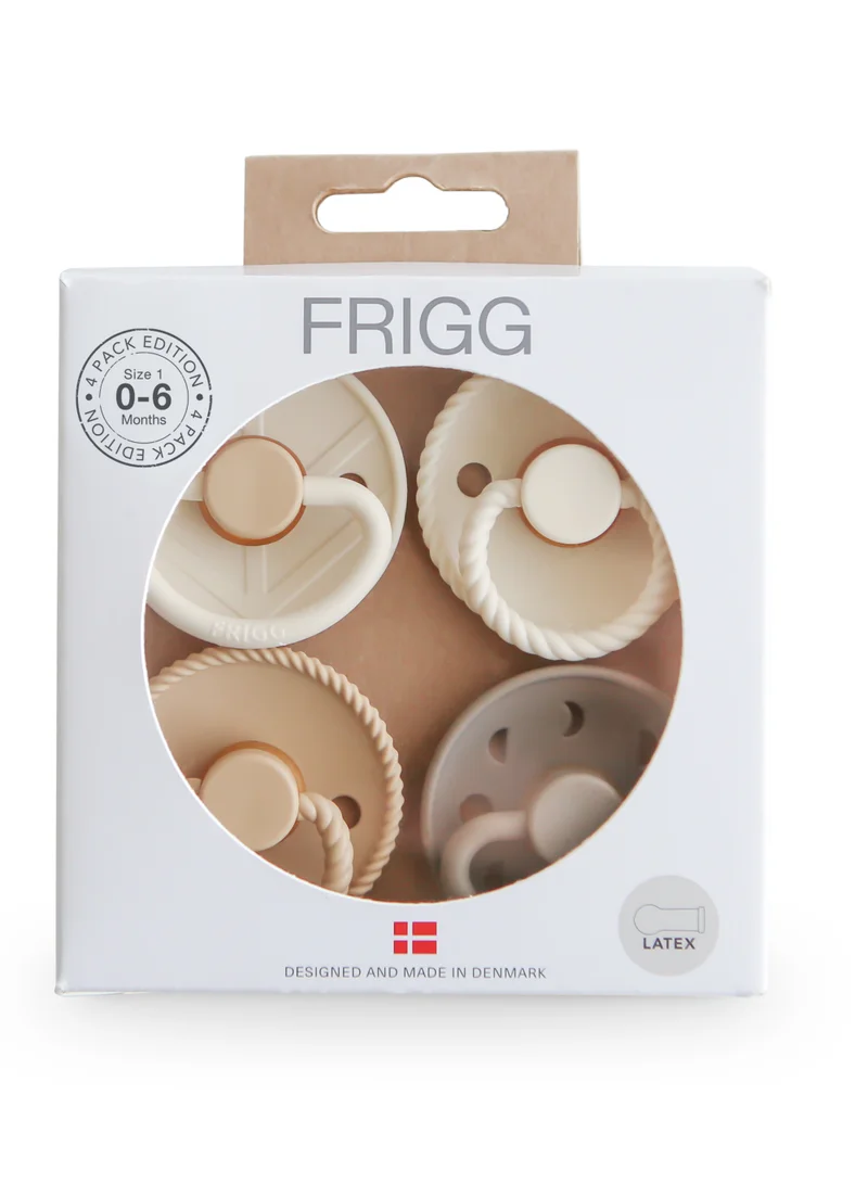 FRIGG Round Latex Baby Pacifier 0-6M 4-Pack Crystal Sparkle - Size 1