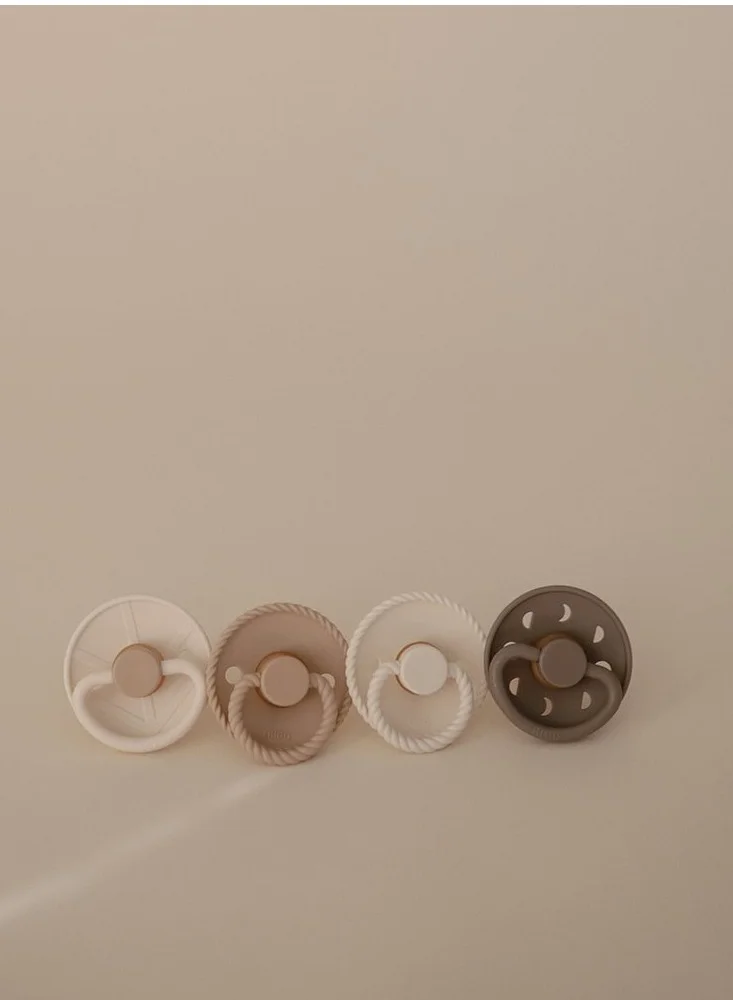 FRIGG Round Latex Baby Pacifier 0-6M 4-Pack Crystal Sparkle - Size 1