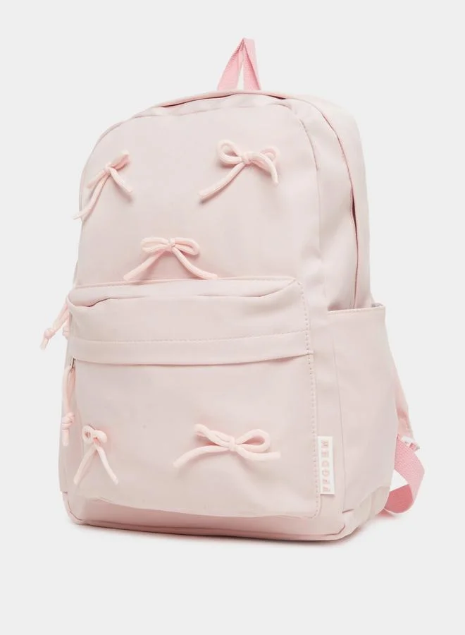 Styli Styli Girls Pink Bow Accent Backpack