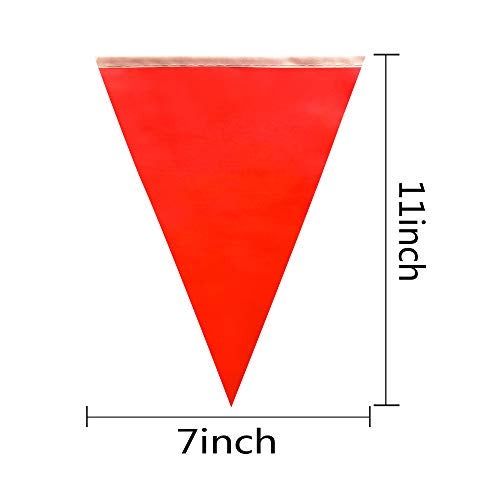 Festiko®12 Flags Solid Red Pennant Banner Flags String Triangle Bunting Flags,Decorations for Grand Opening,Birthday Party,Festival Celebration - Image 2