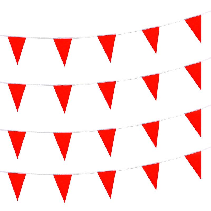 Festiko®12 Flags Solid Red Pennant Banner Flags String Triangle Bunting Flags,Decorations for Grand Opening,Birthday Party,Festival Celebration - Image 5
