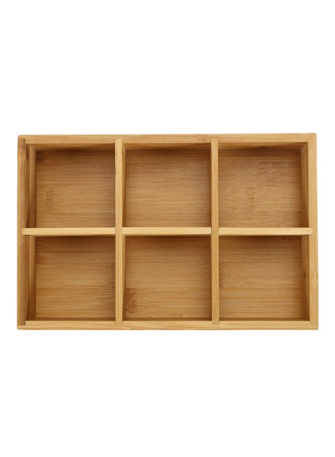 Dicunoy Dicunoy 2 Pack Bamboo Tea Bag Organizer, Wood Hot Tea Bag Drawer Storage Organizer Holder with 6 Compartments, Tea Chest Box for Coffee Station, Sugar Packet, Sweeteners, Small Packets  - Image 3