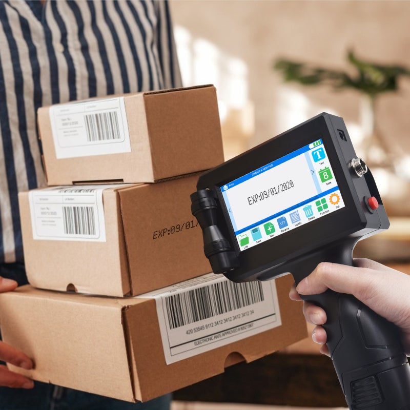 Handheld Inkjet Printer: Black 600DPI Hd 4.3-Inch Touchscreen - 2500mAh Rechargeable Battery High Capacity Ink Cartridge for Multi-Material Labeling - Image 3