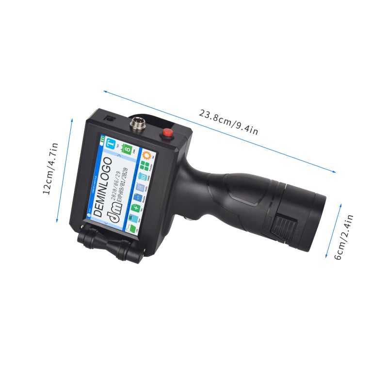 Handheld Inkjet Printer: Black 600DPI Hd 4.3-Inch Touchscreen - 2500mAh Rechargeable Battery High Capacity Ink Cartridge for Multi-Material Labeling - Image 5