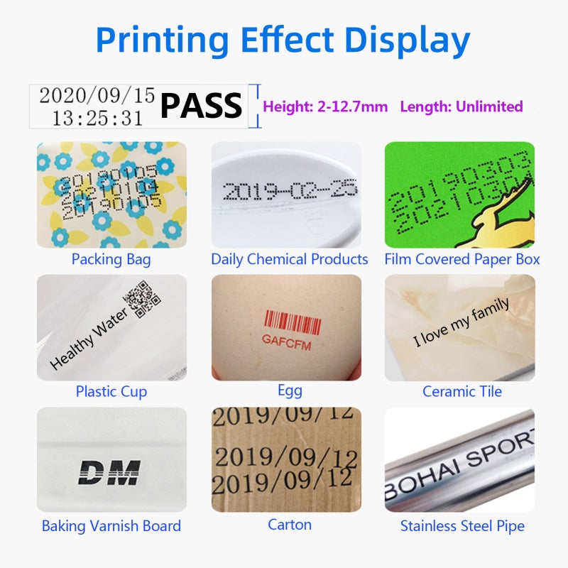Handheld Inkjet Printer: Black 600DPI Hd 4.3-Inch Touchscreen - 2500mAh Rechargeable Battery High Capacity Ink Cartridge for Multi-Material Labeling - Image 4