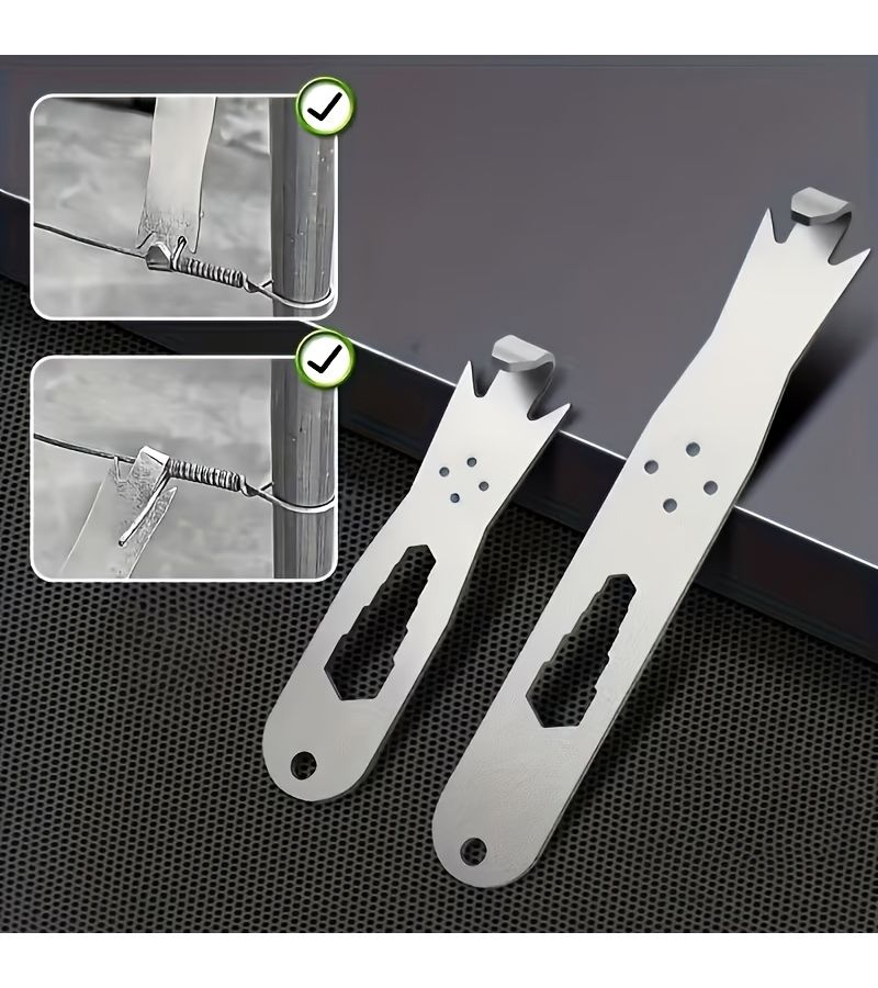 3 In 1 Multi Functional Steel Wire Twister Strainer 2 Pcs Silvery - Image 2