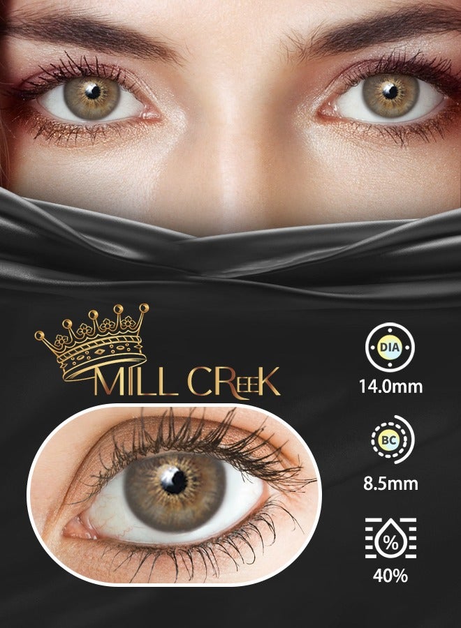 Mill creek color contact lenses 14.5MM hydrogel lenses can be used for 6 months 1 pair of 2 grey glasses - Image 1