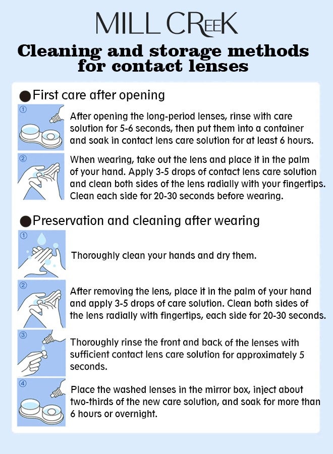 Mill creek color contact lenses 14.5MM hydrogel lenses can be used for 6 months 1 pair of 2 grey glasses - Image 5