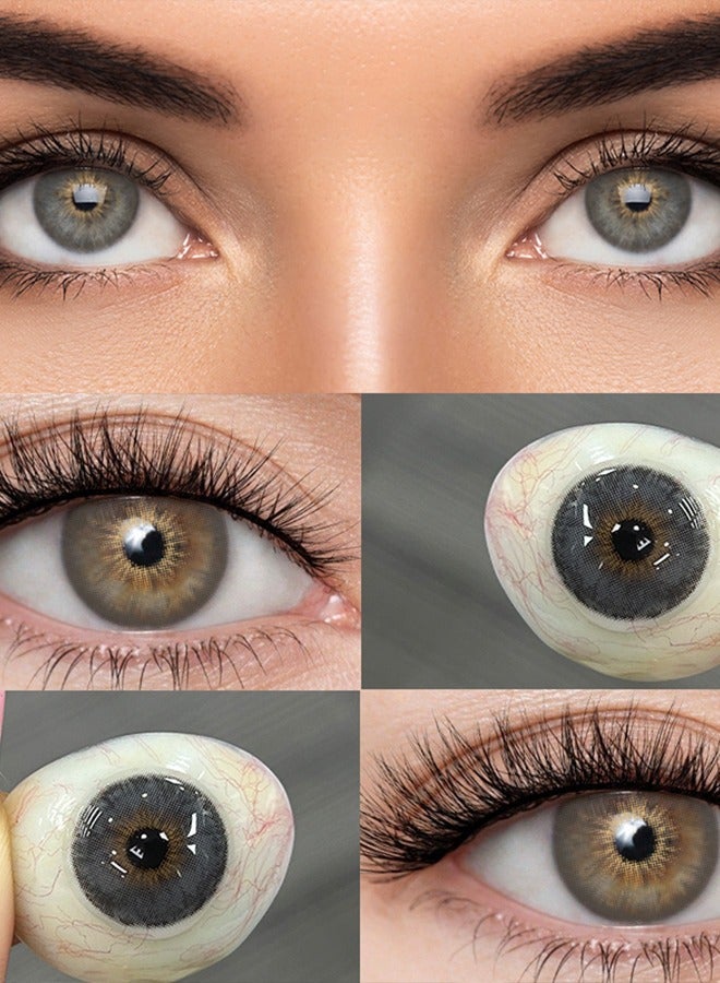 Mill creek color contact lenses 14.5MM hydrogel lenses can be used for 6 months 1 pair of 2 grey glasses - Image 3