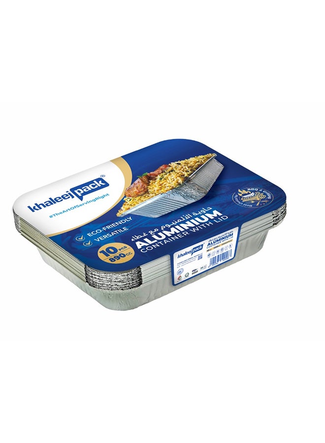 Khaleej Pack Aluminium container 890ml  Pack of 10 Pcs - 8389 - Image 2