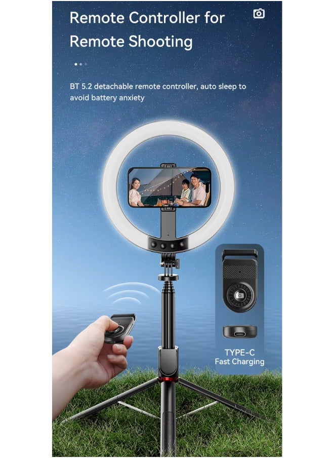 Usams 10inch Live Stream Stand Photography Right Light Selfie Tiktok Living Video Fill Light 10 Inch Led Ring Light  - Image 4