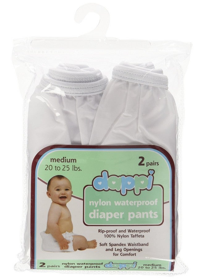 Dappi Waterproof 100% Nylon Diaper Pants, White, Medium Fits 20-25 Pounds (2 Count) - Image 2