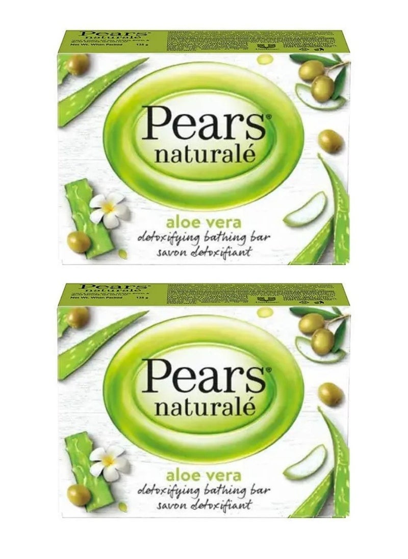 Pears Two Pieces of Natural Aloe Vera Soap 125g  - Image 1