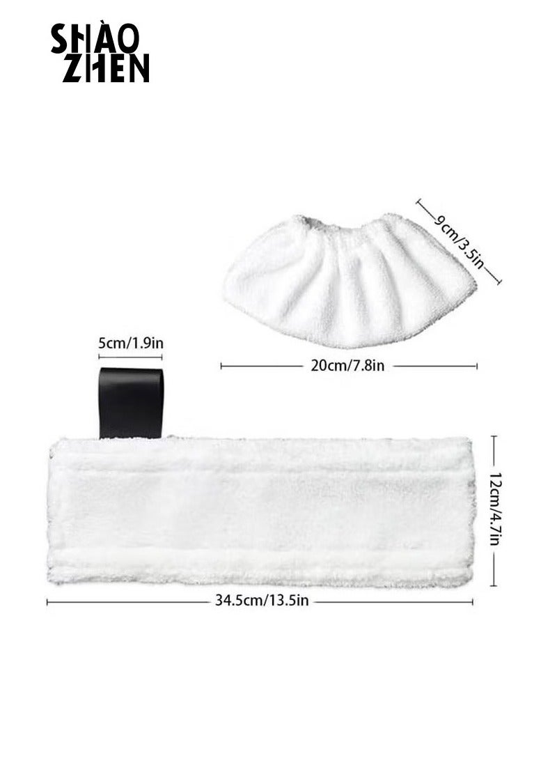 شاو تشن استبدال 6 قطع من القماش  ل Karchers SC2/SC3/SC4/SC5 منصات تنظيف الألياف الدقيقة ملحقات الملابس (ل Karchers 3 فتحات الأغلفة و Karchers 3 منصات تنظيف الألياف الدقيقة)-الأبيض - Image 2