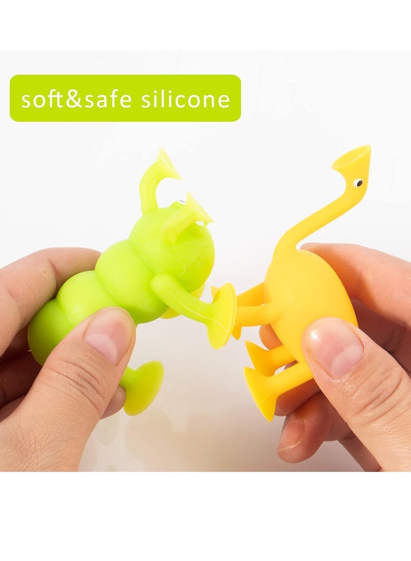 كيلا ألعاب أكواب الشفط، مجموعة ألعاب الضغط المكونة من 9 قطع من مكعبات البناء المصنوعة من السيليكون الناعم، ألعاب أكواب الشفط على شكل حيوان، ألعاب تفاعلية متعددة الألوان للآباء والأطفال، غرفة الأطفال - Image 2