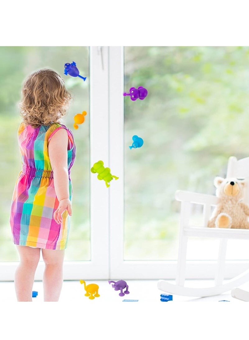 كيلا ألعاب أكواب الشفط، مجموعة ألعاب الضغط المكونة من 9 قطع من مكعبات البناء المصنوعة من السيليكون الناعم، ألعاب أكواب الشفط على شكل حيوان، ألعاب تفاعلية متعددة الألوان للآباء والأطفال، غرفة الأطفال - Image 3