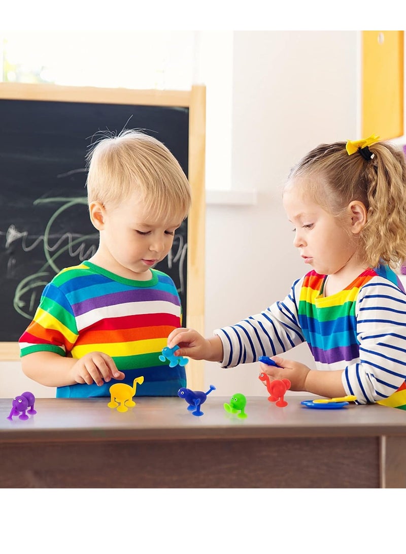 كيلا ألعاب أكواب الشفط، مجموعة ألعاب الضغط المكونة من 9 قطع من مكعبات البناء المصنوعة من السيليكون الناعم، ألعاب أكواب الشفط على شكل حيوان، ألعاب تفاعلية متعددة الألوان للآباء والأطفال، غرفة الأطفال - Image 4