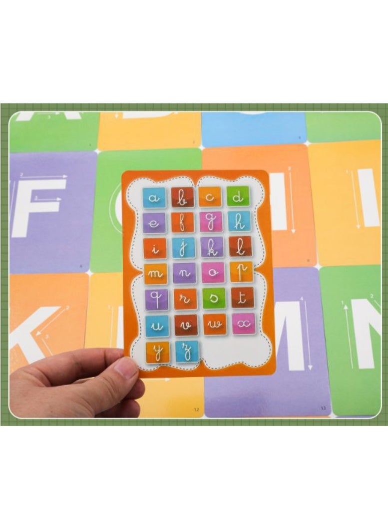 2-in-1 Erasable Arabic & English Letter cards Set for Kids - 20 Cards with Pen, Preschool Early Education Learning Tool - Image 2