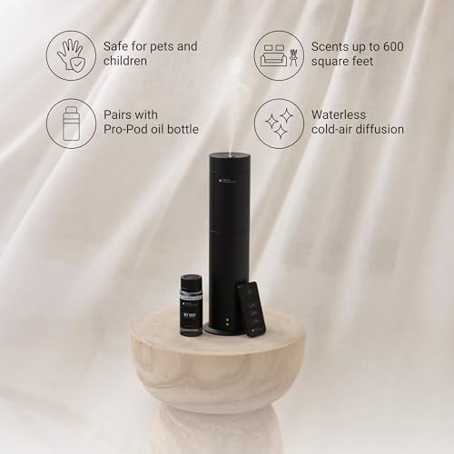 Hotel Collection-Studio Pro Essential Oil Diffuser-600 sq ft Coverage - Portable with Remote-Cold-Air Diffusion Technology-Air Freshener-Black-Works Exclusively with Pro Pod Bottles - Image 2