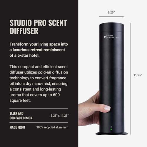 Hotel Collection-Studio Pro Essential Oil Diffuser-600 sq ft Coverage - Portable with Remote-Cold-Air Diffusion Technology-Air Freshener-Black-Works Exclusively with Pro Pod Bottles - Image 3