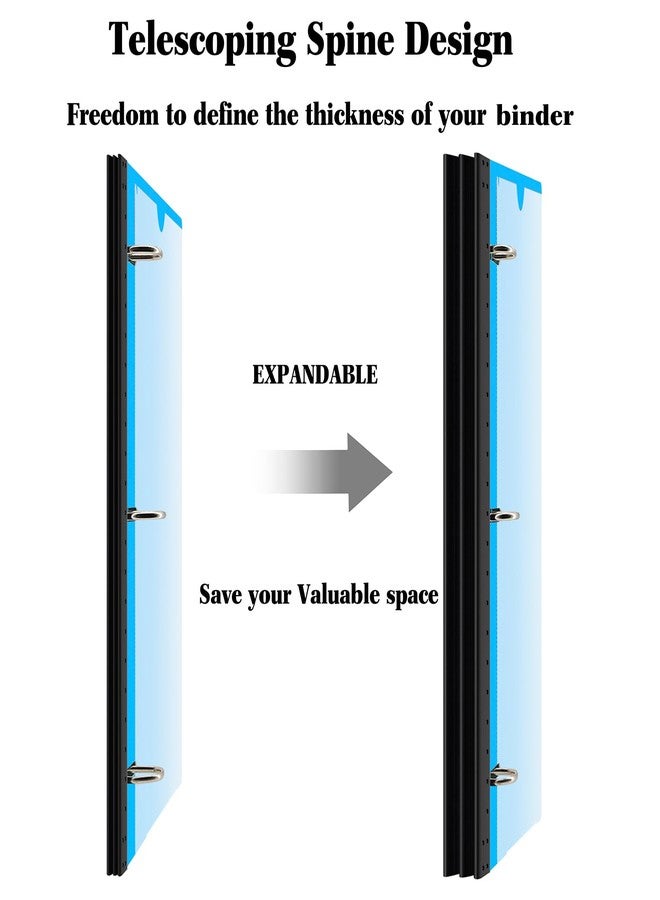 INFUN 1 Inch Telescoping 3 Ring Binder - 1PCS-Blue - Image 2