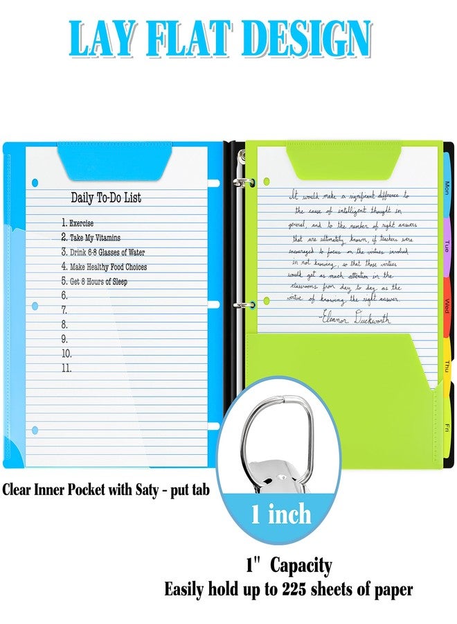 INFUN 1 Inch Telescoping 3 Ring Binder - 1PCS-Blue - Image 3