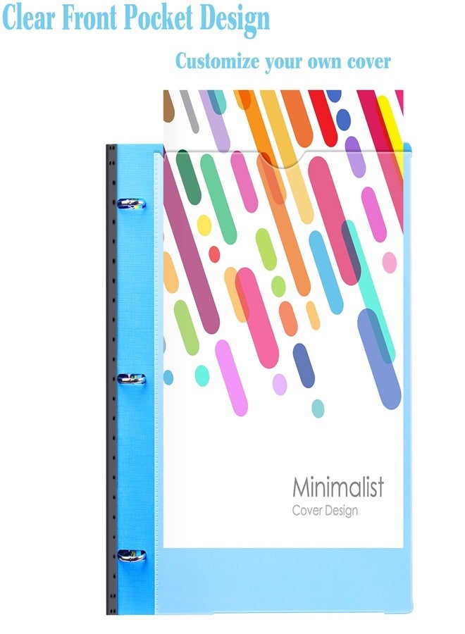 INFUN 1 Inch Telescoping 3 Ring Binder - 1PCS-Blue - Image 4