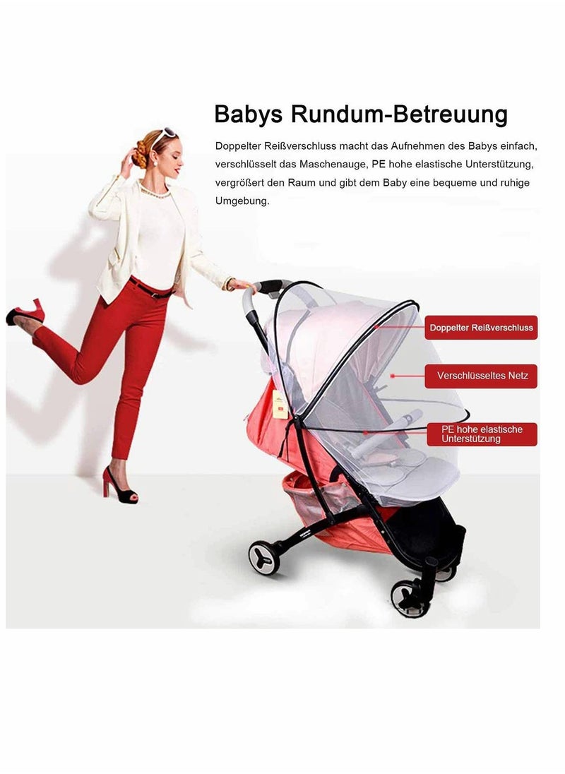 KASTWAVE - Universal Mosquito Net for Pushchair, Pram Insect Nets, Carrycot Net, Baby Stroller Net Two-Way Zip Washable Fly Net Ideal Protection from Wasps and Mosquitoes - Image 1