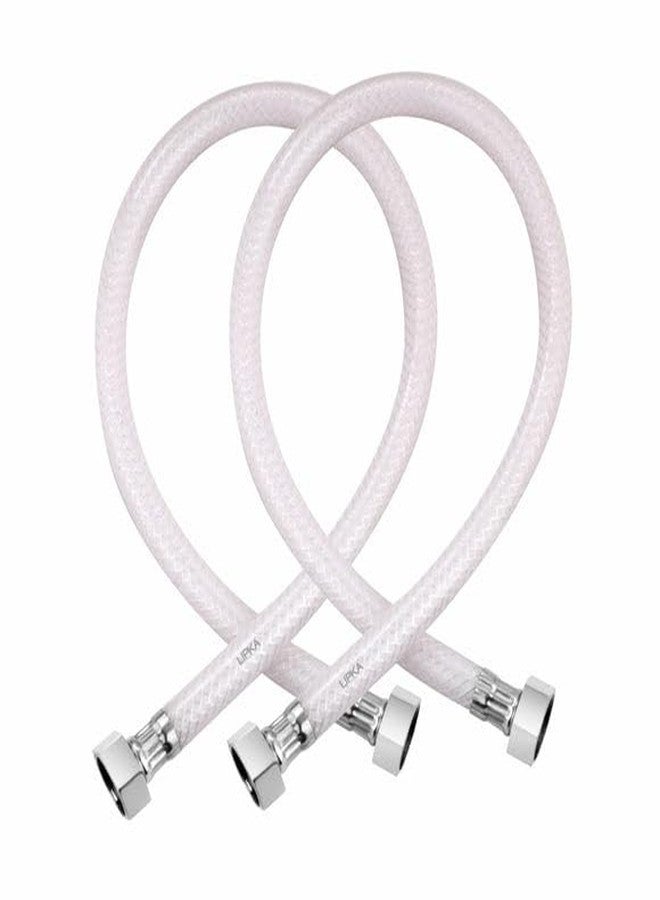 Lipka (Pack Of 2) 12 Inches Premium PVC Regular Water Connection Pipe | Hot & Cold Temperatures| Flexible Hose Hand Shower Tube For Bathroom Geyser, Countertop Faucets, with Brass Collared Nut - Image 3