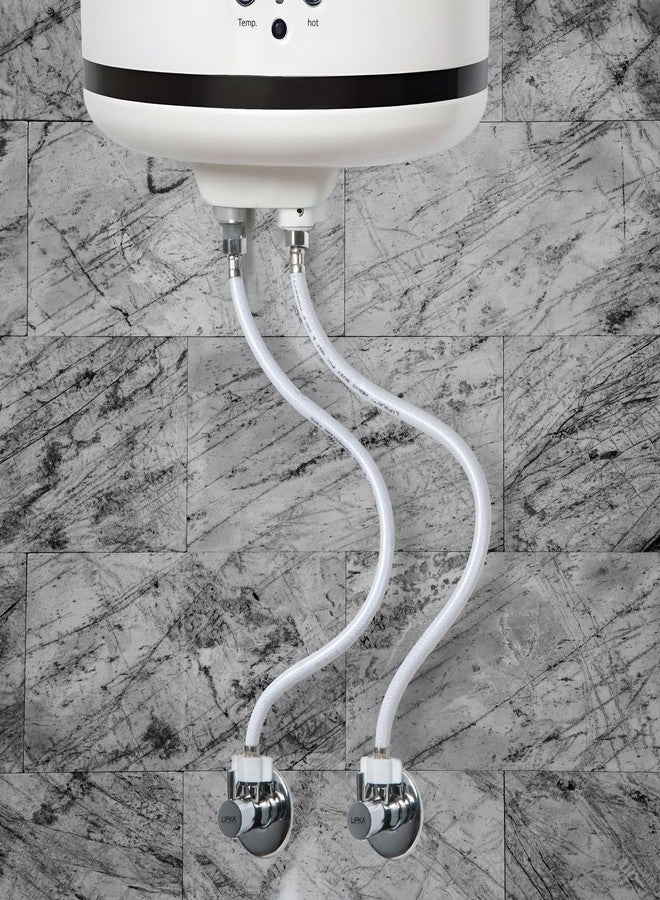 Lipka (Pack Of 2) 12 Inches Premium PVC Regular Water Connection Pipe | Hot & Cold Temperatures| Flexible Hose Hand Shower Tube For Bathroom Geyser, Countertop Faucets, with Brass Collared Nut - Image 1