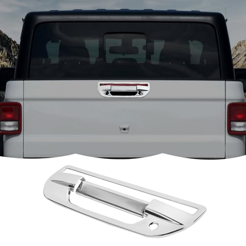 RT-TCZ RTTCZ Tailgate Handle Cover Rear Door Handle Cover Trim Decoration Exterior Accessories for Jeep Gladiator JT 20182024 Chrome - Image 1