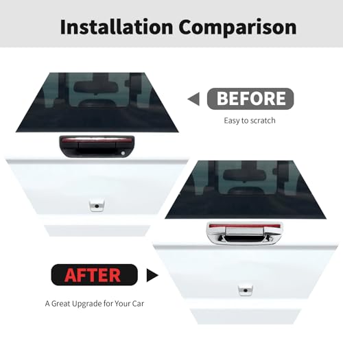 RT-TCZ RTTCZ Tailgate Handle Cover Rear Door Handle Cover Trim Decoration Exterior Accessories for Jeep Gladiator JT 20182024 Chrome - Image 3