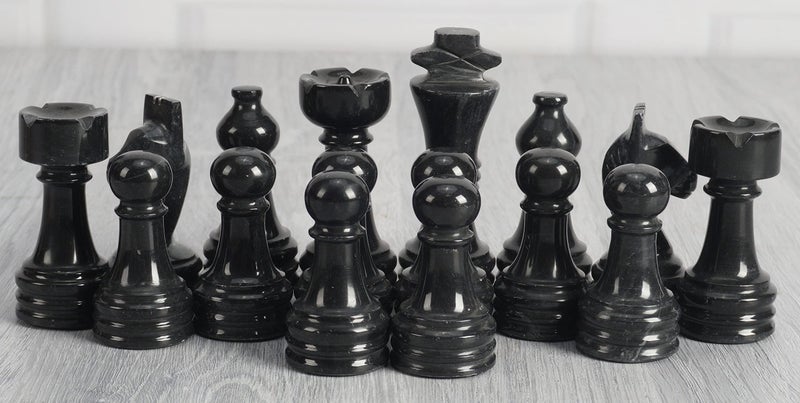 Radicaln Marble Chess Figures 3.5'' Inches Black and Marinara Handmade Chess Pieces Game for Adults, Marble Chess Set Figures, Chess Board Game - Image 3